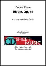 Elegie, Op. 24 Cello and Piano EPRINT cover